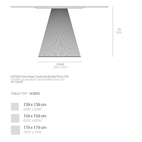 Обеденный стол Gatsby 60x60x73cm s70 (столешница 139,159,179)