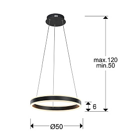 Подвесной светильник Helia Ø50 LED черный матовый