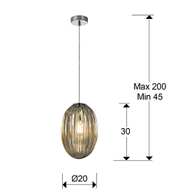 Подвесной светильник Ovila янтарный 1L 20 см