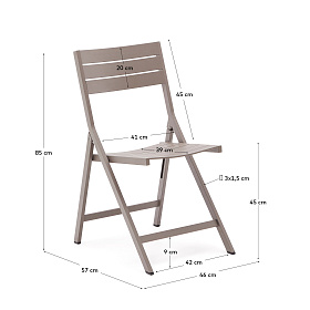 Складной садовый стул Torreta из алюминия с матовой коричневой отделкой