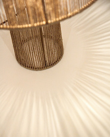 Настольная лампа Pontos из джута с натуральной отделкой