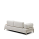 Compo 3-х местный диван из бежевой синели и серого металла с большим подносом 232 см