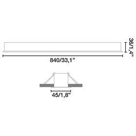 Встраиваемый светильник Via PRISMATICO черный EMPOTRADO 84CM 18W 3000K