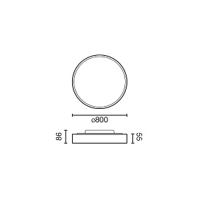 Потолочный светильник DOMIO Ш800 78W белый OPAL 4000K CRI80 CASAMBI