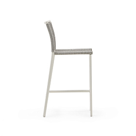 Садовый барный стул Culip из веревки и белого алюминия, 65 см