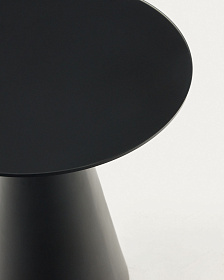 Приставной столик Wilshire из закаленного стекла и металла с матовой черной отделкой, Ø 50 см