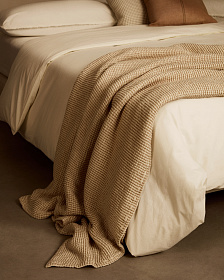 Senara Плед из хлопка бежевого цвета на кровать шириной 150/160 см