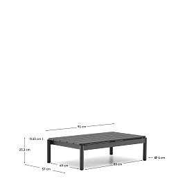 Журнальный столик Sorells из серого алюминия 57 x 91 см