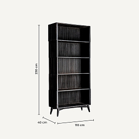 Деревянный книжный шкаф Plisse черный