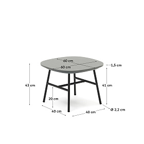 Bramant Приставной столик из стали с черной отделкой 60 x 60 см