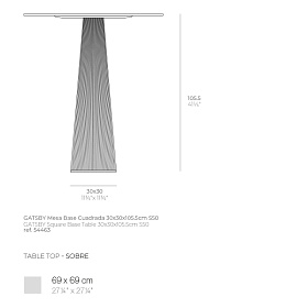 Высокий стол Gatsby 30x30x105cm s50 (столешница 69х69)