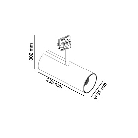 Белый трековый прожектор Fuga Medium LED CRI95 28W 4000K 60є