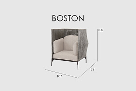 Кресло с высокой спинкой Boston LIGHT GREY