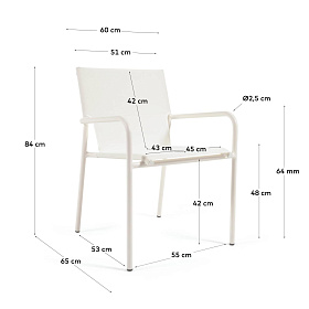 Zaltana Алюминиевый стул для улицы с матовой белой окраской