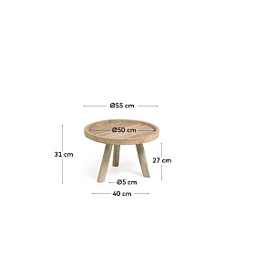 Кофейный столик Glenda из массива тика Ø 55 см