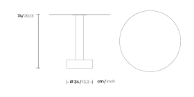 Обеденный стол Roll тик Ø80 KS2300400