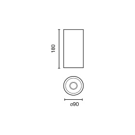 FOST CEILING Черный поверхностный светильник Ø90 42 Вт 38° 4000 К CRI97