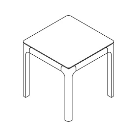 Приставной столик CALPE 50x50 отделка шпон ореха F, светло-серый матовый лак