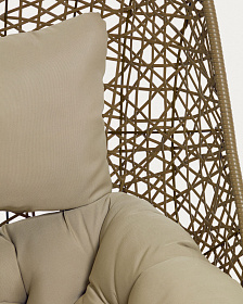 Florina Подвесное кресло с темно-серой ножкой коричневое
