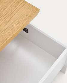 Abilen Подъемный журнальный столик из дуба и белого лака 110 x 60 см FSC 100%