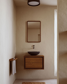 Kenta Мебель для ванной из массива тика с ореховой отделкой, 60 x 45 см