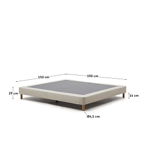 Основание кровати Ofelia со съемным чехлом бежевого цвета 150 x 200 см