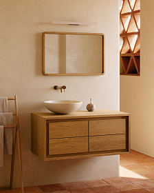 Kenta Мебель для ванной из массива тика с натуральной отделкой, 90 x 45 см