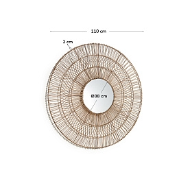 Viviana Зеркало из ротанга с натуральной отделкой Ø 110 см