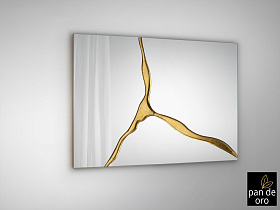 Прямоугольное зеркало Surcos золотое 80X120