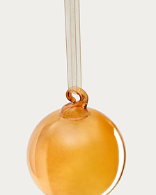 Набор Aucan из 3 маленьких оранжевых стеклянных рождественских шаров