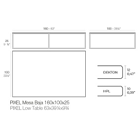 Столик Pixel 160x100x25
