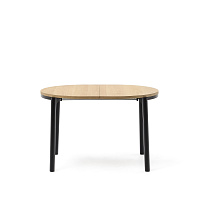 Montuiri круглый раздвижной стол из дубового шпона и черной стали