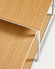 Yoana Набор из 2 журнальных столиков из дубового шпона и основой из белого металла 80 x 80 см