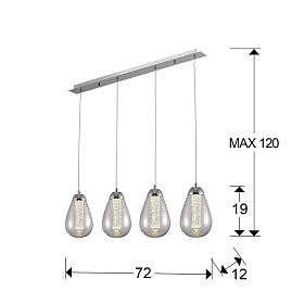 Подвесной светильник Taccia 4L LED хром