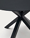 Круглый стол Argo с черным стеклом и черными стальными ножками Ø 150 см