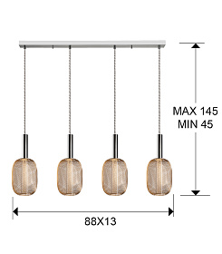 Подвесной светильник Micron 4L хром/золото