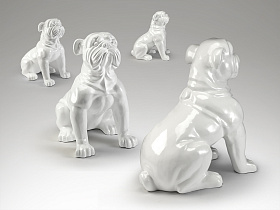 Фигурка большая White Bulldog белая