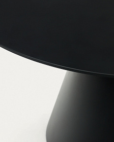 Стол Wilshire из закаленного стекла и металла с матовой черной отделкой, Ø 120 см