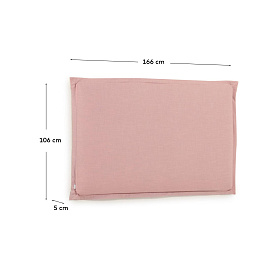 Изголовье из льняной ткани розового цвета Tanit со съемным чехлом 166 x 106 см
