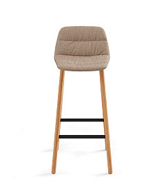 Барный стул Maarten Four Wooden Legs Counter Stool Base низкая спинка с мягкой обивкой