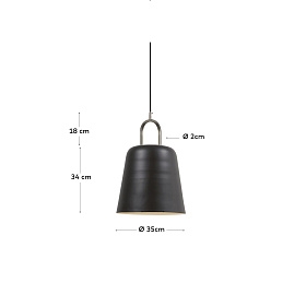 Металлический подвесной светильник Daian с отделкой в черный цвет