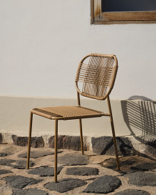 Садовый стул Talaier из каната и стали коричневого цвета