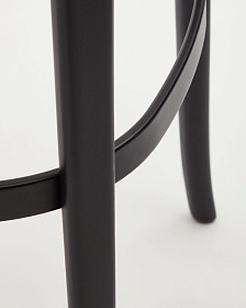 Romane Барный стул из бука с черной отделкой шпона ясеня и сиденьем из ротанга 75 см