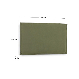 Зеленое льняное изголовье Tanit со съемным чехлом 166 x 106 см
