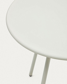 Montjoi Круглый уличный стол из стали с белой отделкой Ø 70 см