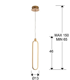 Подвесной светильник Colette 1L розовое золото