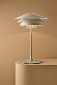 Настольная лампа Overlay T25 серое стекло бежевый / бежевый / бежевый