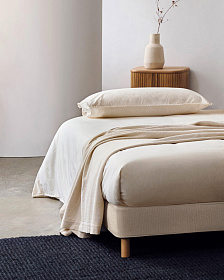 Основание кровати Ofelia со съемным чехлом бежевого цвета 90 x 200 см