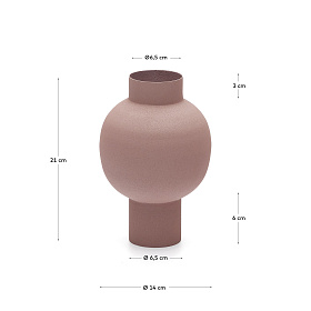 Celra Металлическая ваза коричневого цвета 21 см