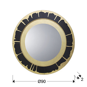 Ocaso Настенное зеркало черный/золотой D90